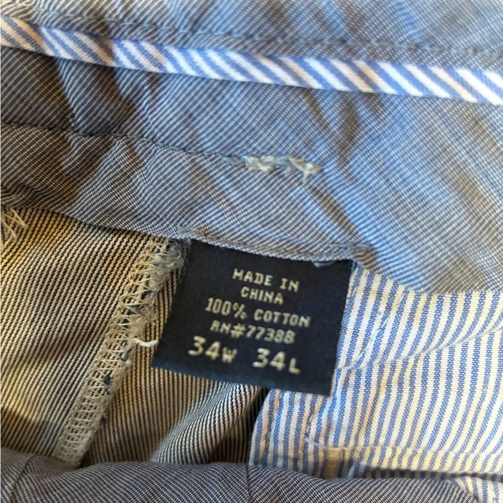J. Crew Men’s Blue & White Pinstripe Pants, Classic Fit, Size 34 x 30, Cotton - Picture 9 of 10